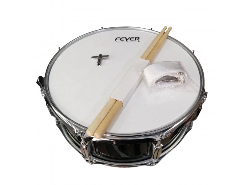 Redoblante FEVER 14" con Bordona regulable con Palillos y correa