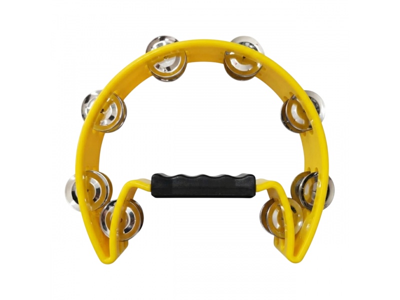 Pandereta Medialuna Sencilla Color Amarillo para Percusi�n