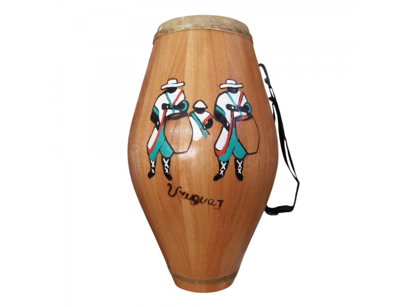 Tambor artesanal 50 cm de alto con dise�o de Candombe uruguayo