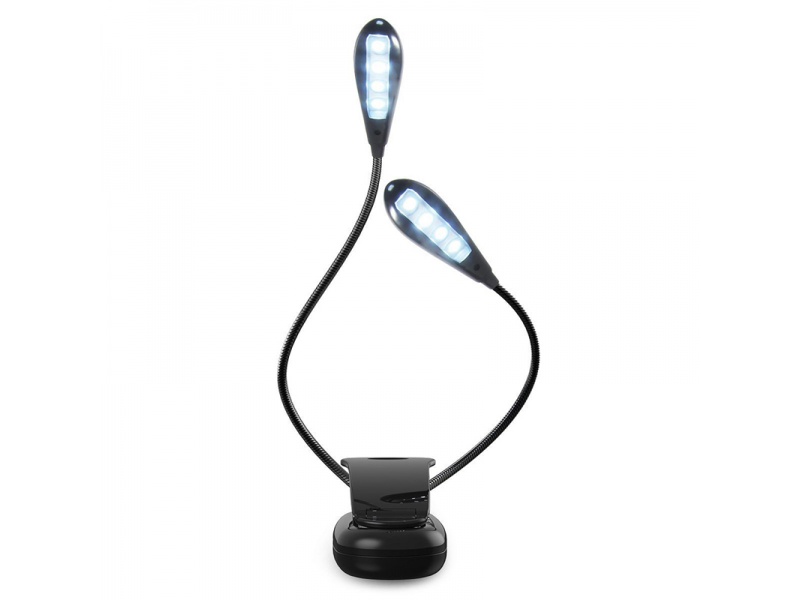 Lmpara Porttil 2 LEDS Flexibles PC Libro Pinza a Pila GAL-3