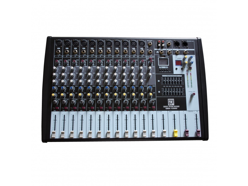 Consola/Mixer 12 canales + entrada USB - GMA-1208U GCM DJ LINE