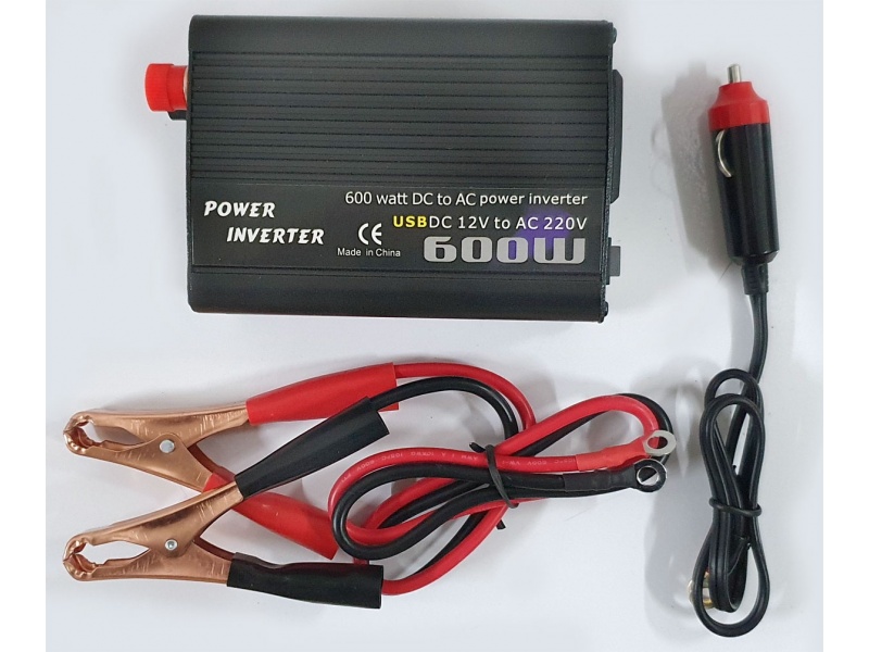 Elevador inversor transformador de voltaje para autos 12v a 220v 600w