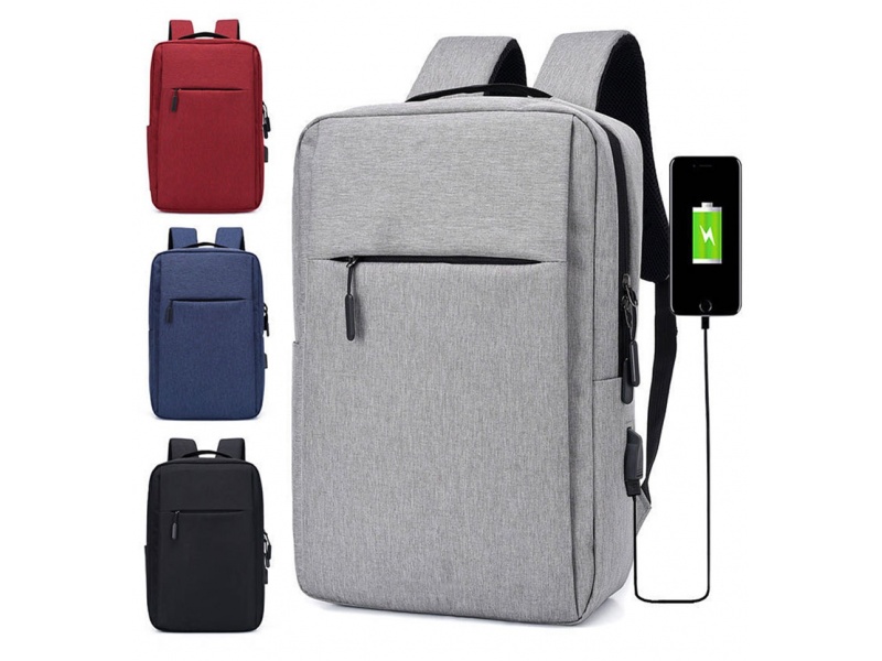 Mochilas bolso para notebook con cable cargador celular en tela resistente