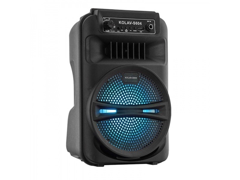 PARLANTE PORTATIL 6.5" FM USB BLUETOOTH LED KOLAV S604