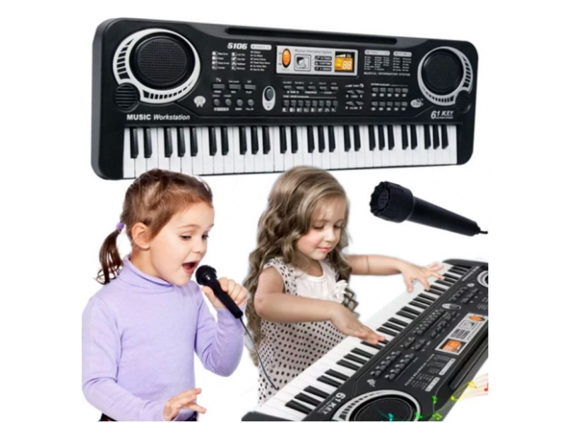 TECLADO ORGANO PARA NIO 61 TECLAS 10 RITMOS 8 PERCUCIONES GQ-6106